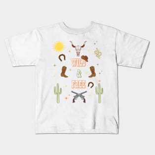 Wild and Free Western Kids T-Shirt